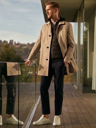 С чем носить светло-коричневый плащ мужчине