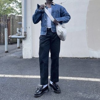 Как носить майку с лоферами мужчине