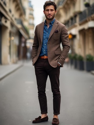 Как носить лоферы с кисточками с пиджаком