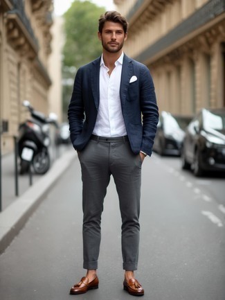 Как носить лоферы с кисточками с пиджаком