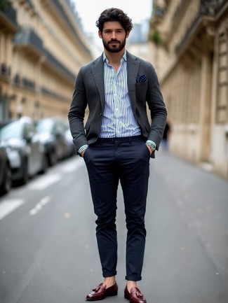 Как носить лоферы с кисточками с пиджаком