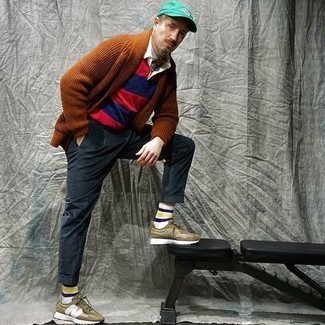 С чем носить темно-бирюзовые кроссовки мужчине