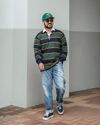 С чем носить темно-бирюзовую бейсболку мужчине