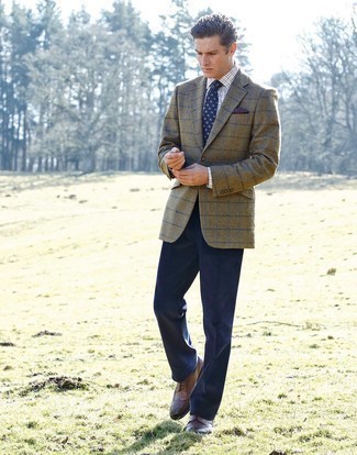 Какие броги носить с темно-бирюзовым пиджаком