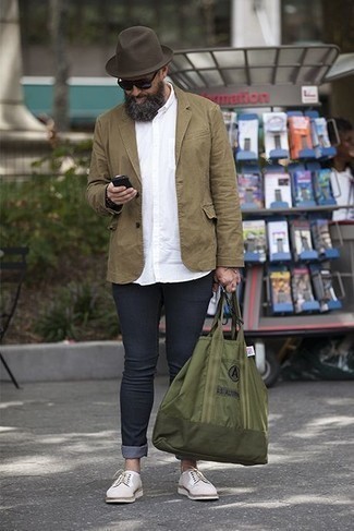 Какие туфли дерби носить с темно-бирюзовым пиджаком