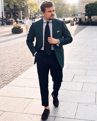 Какие туфли дерби носить с темно-бирюзовым пиджаком