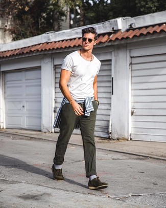 С чем носить темно-бирюзовые топсайдеры