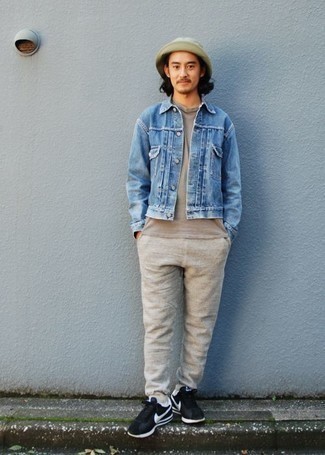 С чем носить темно-бирюзовую панаму мужчине