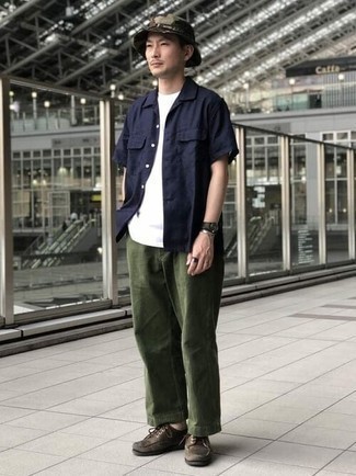 С чем носить темно-бирюзовую панаму мужчине