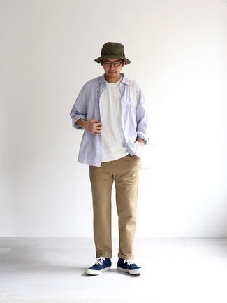 С чем носить темно-бирюзовую панаму мужчине