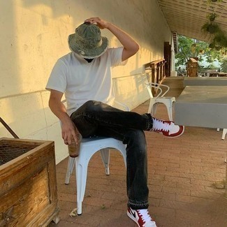 С чем носить темно-бирюзовую панаму мужчине