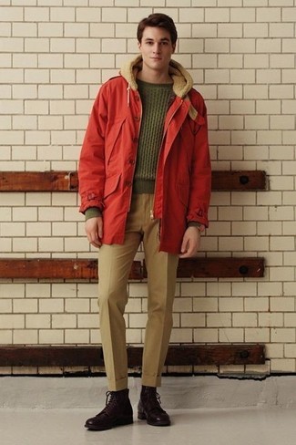 С чем носить темно-бирюзовый вязаный свитер мужчине