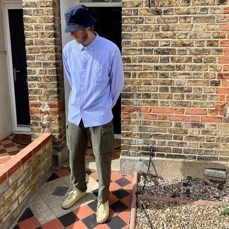 С чем носить темно-бирюзовые брюки карго