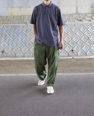 С чем носить темно-бирюзовые брюки карго