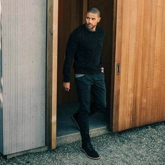 С чем носить темно-бирюзовые брюки чинос