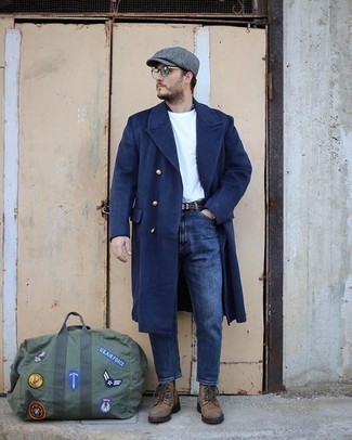 С чем носить темно-бирюзовую дорожную сумку мужчине