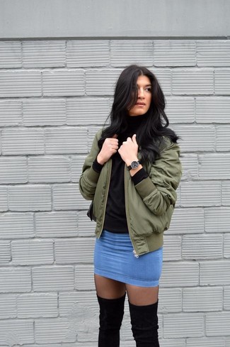 С чем носить темно-бирюзовую куртку женщине