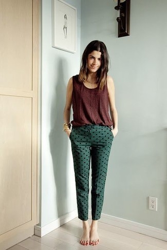 С чем носить темно-бирюзовые узкие брюки