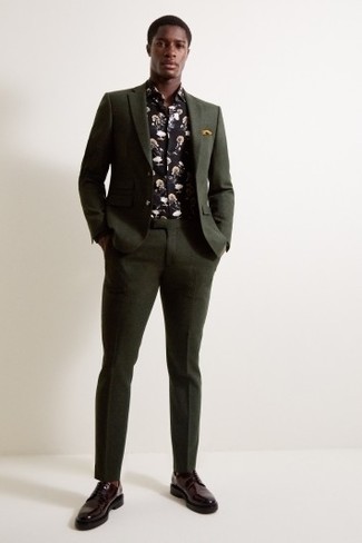 Какие туфли дерби носить с темно-бирюзовым костюмом