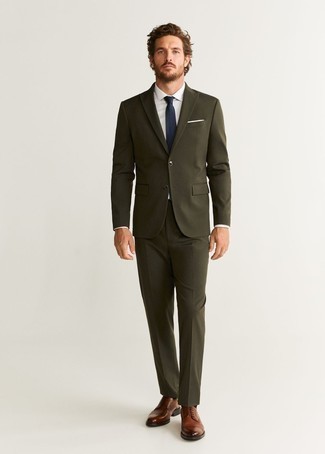 Какие туфли дерби носить с темно-бирюзовым костюмом