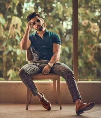 С чем носить темно-бирюзовые солнцезащитные очки мужчине