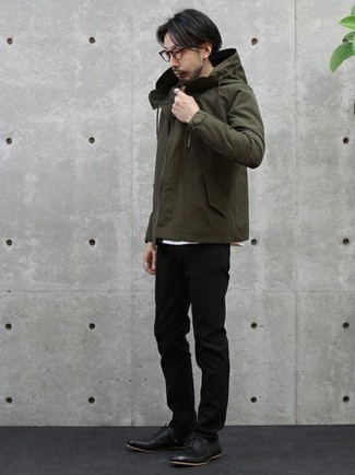 С чем носить темно-бирюзовую ветровку мужчине