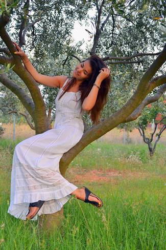 Как носить вьетнамок с платьем-макси