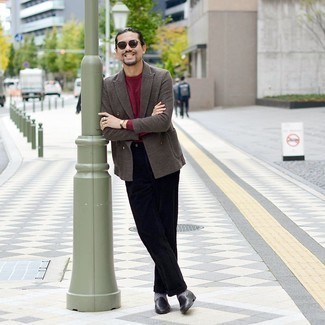 Какие брюки чинос носить с табачным пиджаком