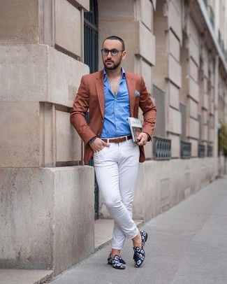 Какие брюки чинос носить с табачным пиджаком