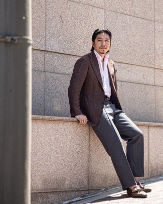 Какие лоферы носить с табачным пиджаком мужчине