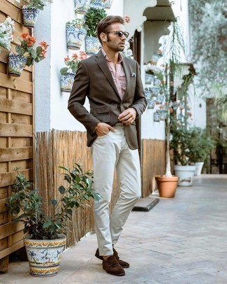 Какие монки носить с табачным пиджаком