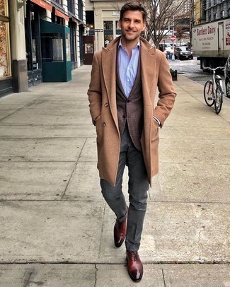 Какие длинные пальто носить с табачным пиджаком