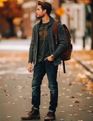 С чем носить табачные ботинки мужчине