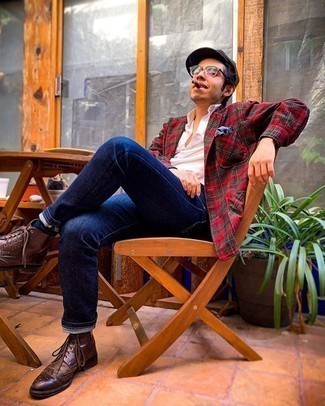 Какие пиджаки носить с табачными ботинками броги