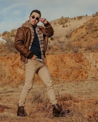 Какие джинсы носить с табачными ботинками броги