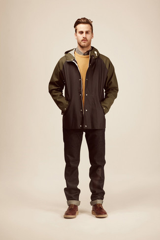 Какие дождевики носить с табачными ботинками броги