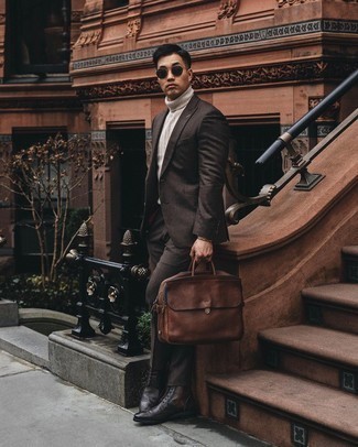 Какие костюмы носить с табачными ботинками броги