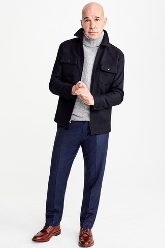 Какие водолазки носить с табачными ботинками броги