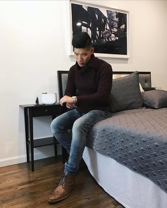 Какие водолазки носить с табачными ботинками броги