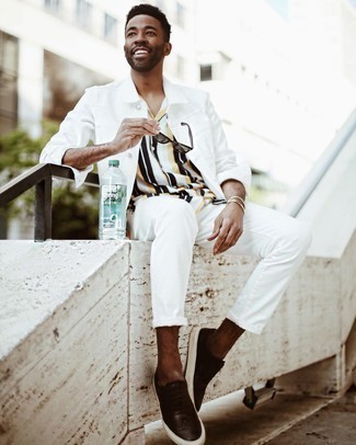 Какие брюки чинос носить с табачными брогами