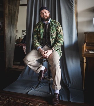 Какие брюки чинос носить с табачными брогами