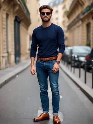 Какие джинсы носить с табачными брогами