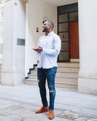 Какие джинсы носить с табачными брогами