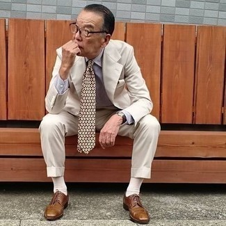 Какие костюмы носить с табачными брогами