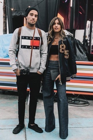 С чем носить табачный рюкзак из плотной ткани мужчине