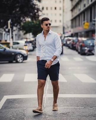 С чем носить табачные эспадрильи из плотной ткани мужчине