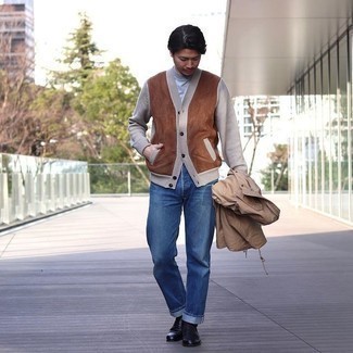 С чем носить табачный кардиган мужчине