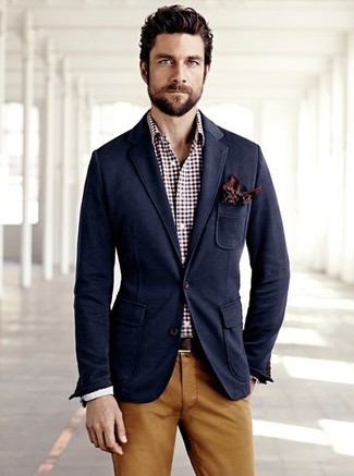 Какие пиджаки носить с табачными брюками чинос