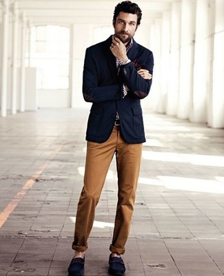 Какие пиджаки носить с табачными брюками чинос