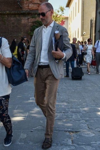 Какие монки носить с табачными брюками чинос